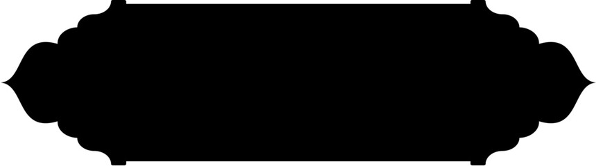 Obraz premium Islamic Label and Name Frame Glyph Black Filled silhouettes Design pictogram symbol visual illustration