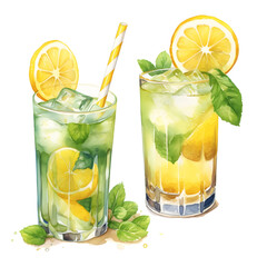 Cocktail lemon and mint 