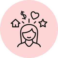 Story Highlights Cover Lifestyle- black symbols on the colorful pink circle - consumer