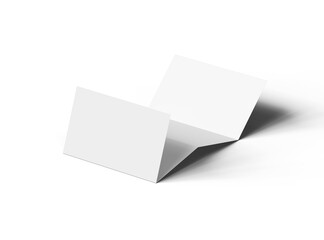 Blank 4-panel accordion fold brochure render on transparent background