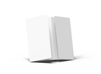 Blank 4-panel accordion fold brochure render on transparent background