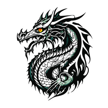 dragon tattoo design vector