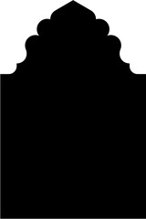 Obraz premium Islamic Arch Design Glyph Black Filled silhouettes Design pictogram symbol visual illustration