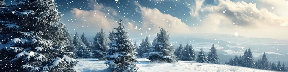 Wall murals Mountains winter in the forest