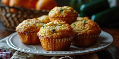 Spicy-Sweet Southern Baking - JalapeÃ±o Cornbread Muffins - Culinary Joy in Every Bite - Soft Light Illuminating Southern Baking
