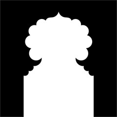 Islamic Arch Design Glyph Inverted Black Filled silhouettes Design pictogram symbol visual illustration