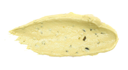 Hummus, pumpkin seeds spread, isolated on white 