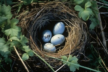 birds nest with eggs