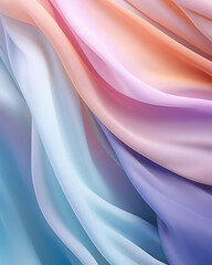 Background mock up with satin smooth fabric exhibits lovely wave like texture in pastel hues with copy space for web design, banner, business concept