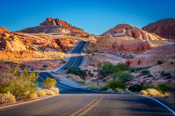 Road View, Rock Formations, .Valley of Fire State Park..Las Vegas, Nevada, USA