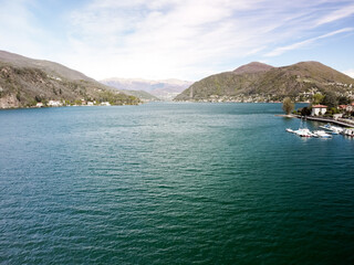 Obraz premium Beautiful Varena village on Lake Como riviera in Lombardy, Italy.