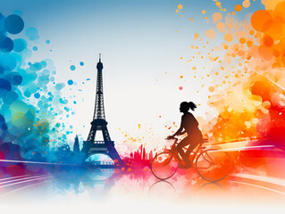 Olympic Games in Paris 2024. Cycling. Olympic discipline Generative AI