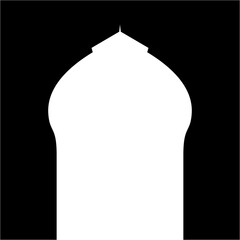 Islamic Arch Design Glyph Inverted Black Filled silhouettes Design pictogram symbol visual illustration