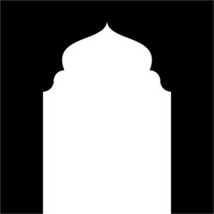 Islamic Arch Design Glyph Inverted Black Filled silhouettes Design pictogram symbol visual illustration
