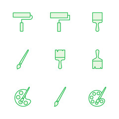 Paint icon set. paint brush icon vector. paint roller icon vector