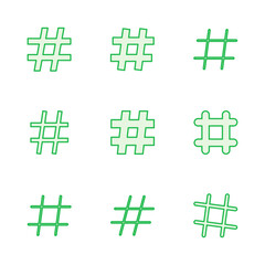 Hashtag icon set. hashtag symbol