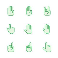 Hand icon set. hand vector icon, palm,click