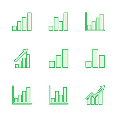 Growing graph Icon set. Chart icon. diagram icon