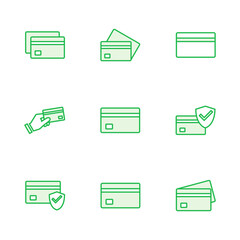 Credit card icon set. Credit card payment icon vector