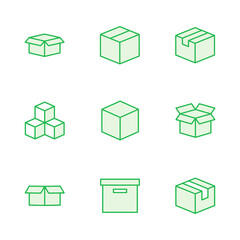 Box icon set. box vector icon, package, parcel