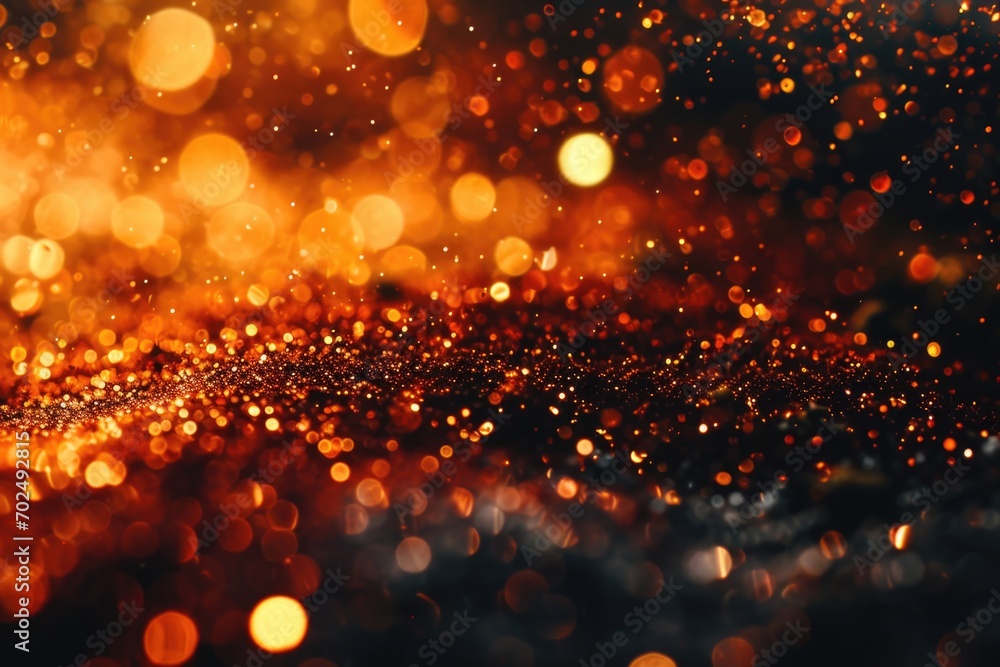 Poster Blurry lights in a close-up shot, perfect for creating a dreamy and atmospheric ambiance. Ideal for use in various projects