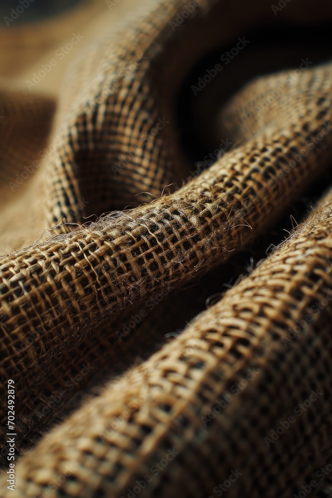 Poster Close up view of a piece of burlock fabric. Versatile and textured material for various creative projects