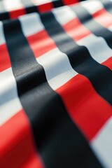 A close-up view of a red and black checkered fabric. This versatile image can be used for various purposes