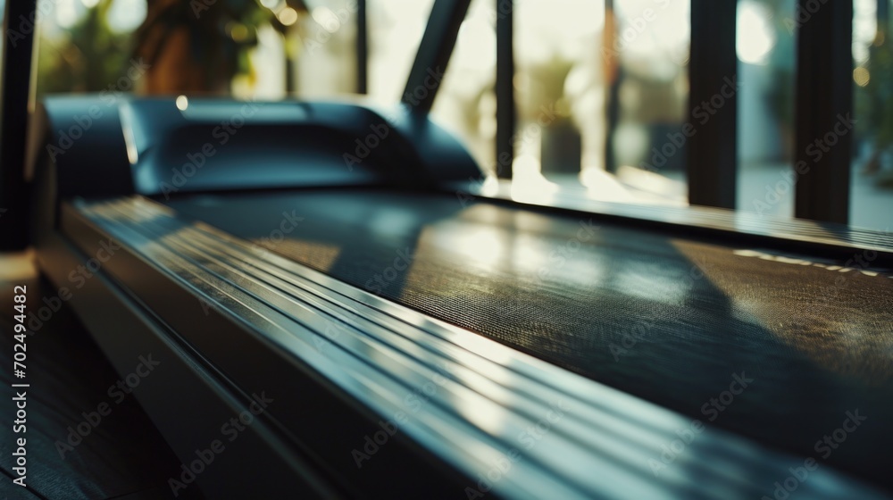Poster A detailed view of a bench positioned in front of a window. Ideal for adding a touch of coziness and relaxation to any interior design project