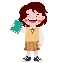 Happy cute children in school uniform