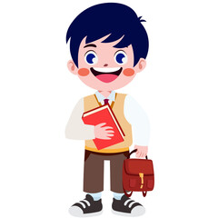 Happy cute children in school uniform