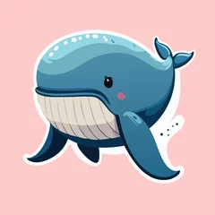 Fotobehang Cute whale illustration © umut hasanoglu
