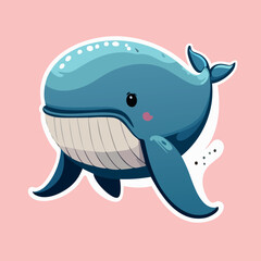 Naklejka premium Cute whale illustration