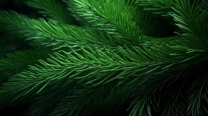 Fototapeta na wymiar fir-tree green branches close, 4k, photorealistic --no cones, berries - generative ai