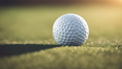 Close-up of golf ball on tee at sunset