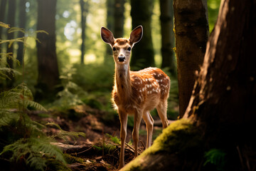 A deer meticulously preserved through taxidermy, presenting a lifelike representation of its natural form and beauty.





