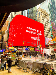 Coca-Cola Ad in Times Square on New Years Day