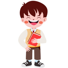 Happy cute children in school uniform