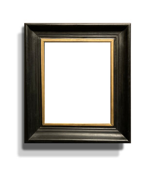 Black wooden frame with golden stroke
