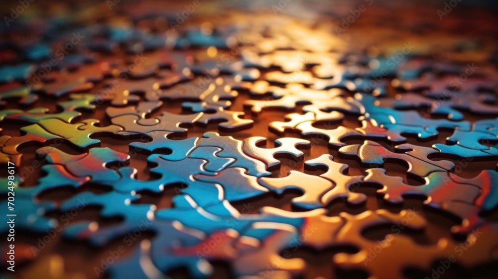 Poster a multidimensional puzzle with constantly shifting shapes, depicting the iterative nature of finetun