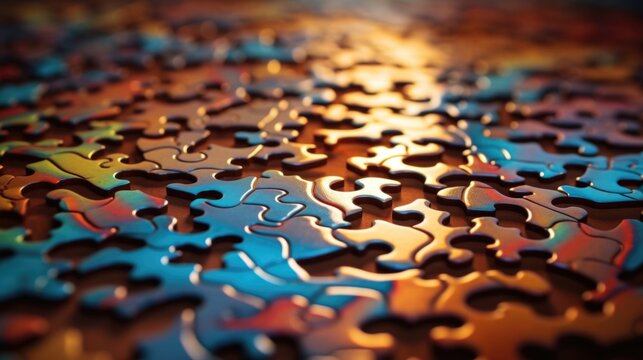 A multidimensional puzzle with constantly shifting shapes, depicting the iterative nature of finetuning a neural networks layers and nodes.