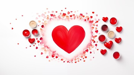 Valentine's Day art supplies: a collection for creative expression.
