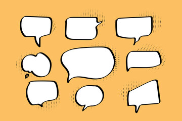 Set of variation speech bubble with comic cartoon concept
