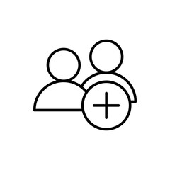 Add friend outline icons,  minimalist vector illustration ,simple transparent graphic element .Isolated on white background