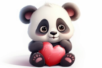 Cute panda. Background with selective focus and copy space