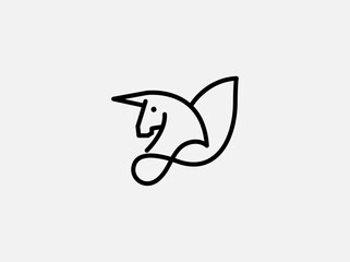 Vector  horse infinity logo vector icon illustration