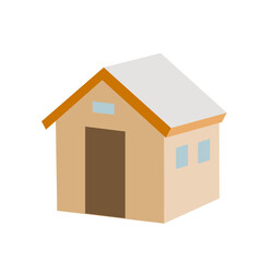 冬のイラスト素材 家