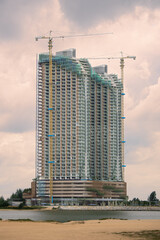 Fototapeta na wymiar Apartment under construction at Klebang Melaka.