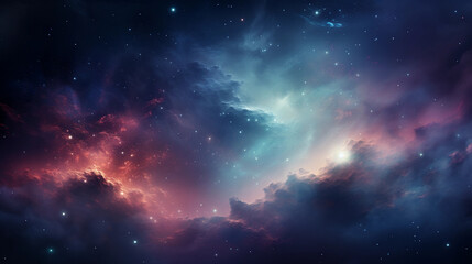 Colorful Galaxy Nebula Background - A Vibrant Tapestry of Cosmic Phenomena and Starry Skies