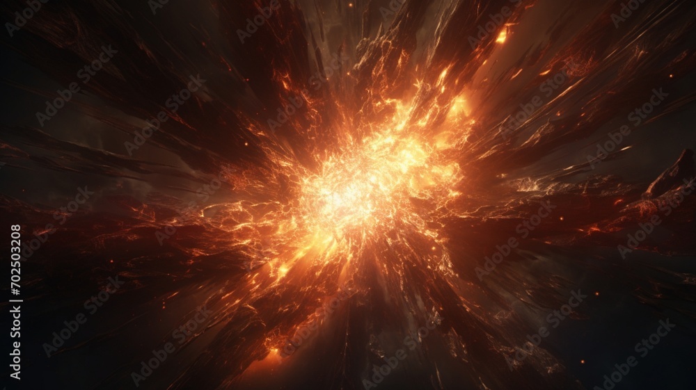 Poster supernova explosion in space: visual spectacle, capturing the majesty of a very high-energy event in