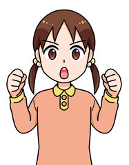 ガッツポーズの女の子